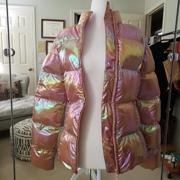 Fabletics Palmer Shine Puffer Jacket; Iridescent Copper/Birchwood; Size XS, NWT - Picture 3 of 8